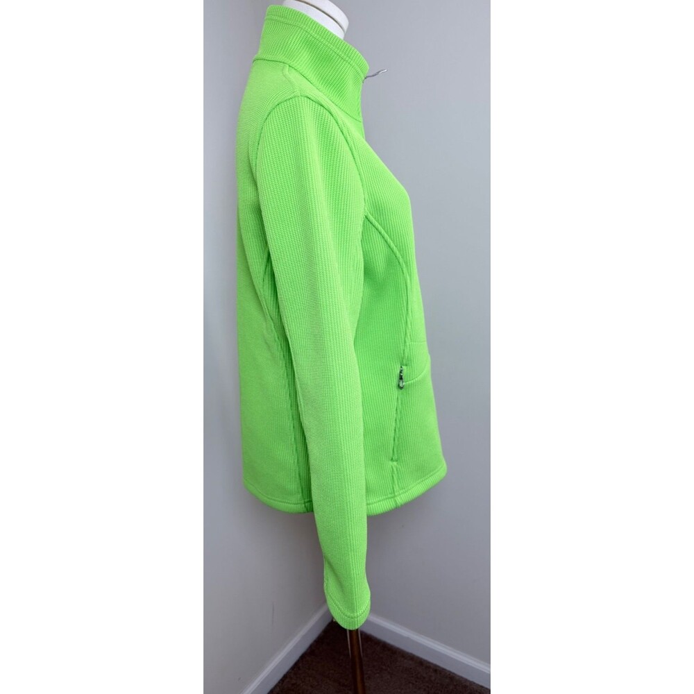 Spyder Women's Core Sweater Active Jacket Neon Lime Green Full Zip Knit Y2K L - Picture 5 of 15